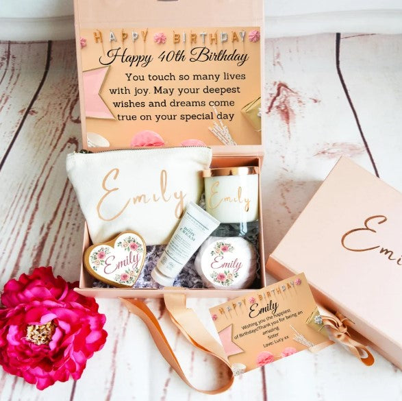 40th Birthday Gift Set, Rose Gold Gift Set, Birthday Gifts for Her - Bijoux Lucy