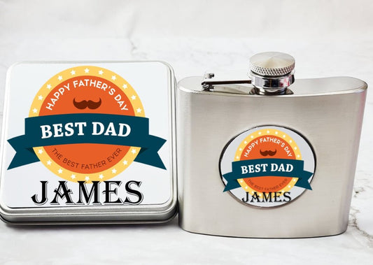 Personalised Hip Flask for Dad, Gift for Dad - Bijoux Lucy