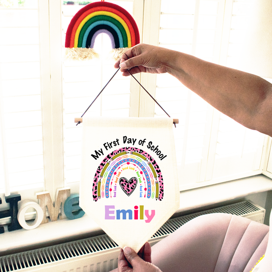 Personalised First Day of School Flag