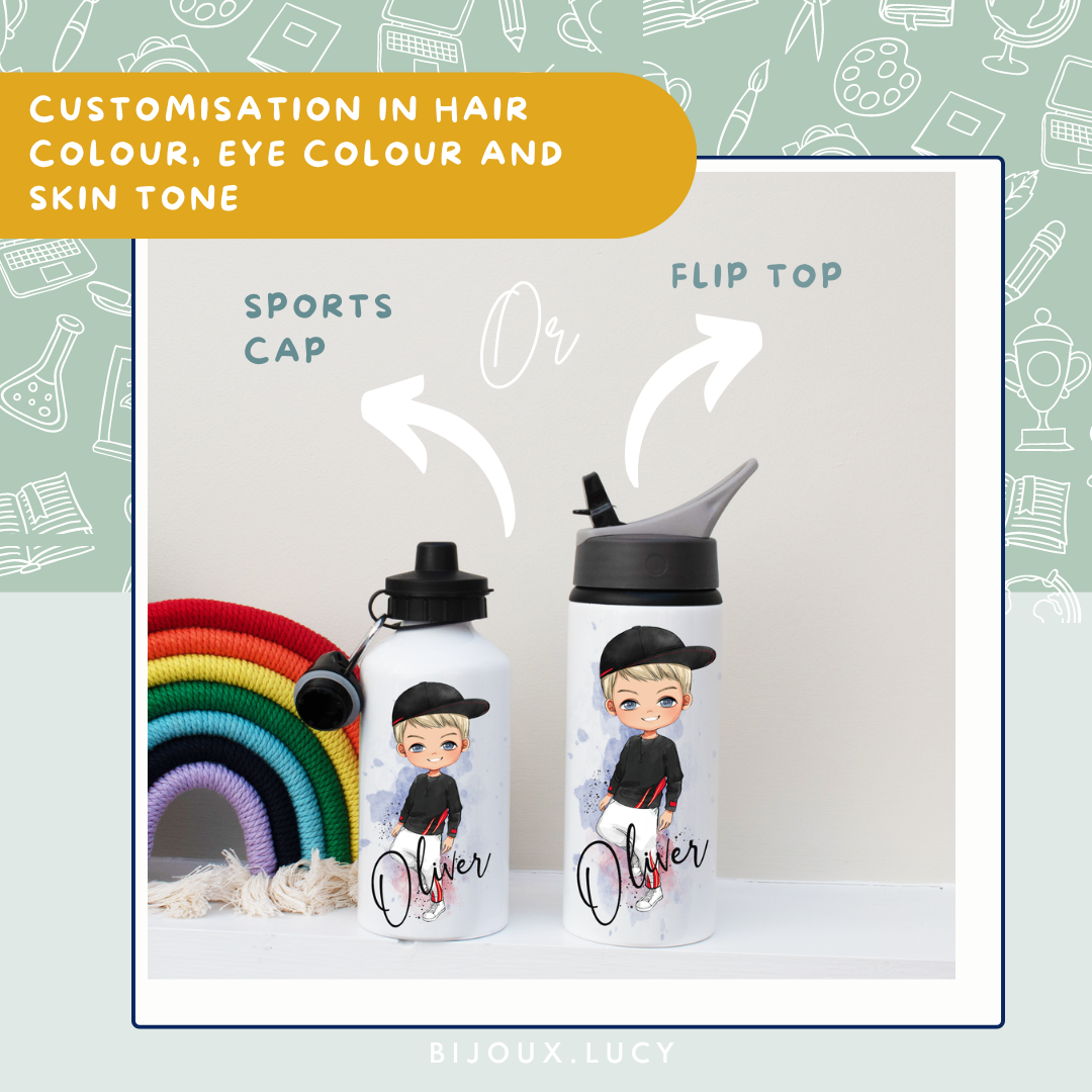 Boys Water Bottle for School - Bijoux Lucy
