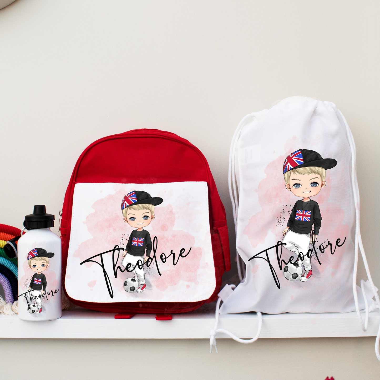Back to School Set for Boys with Drawstring Bag - Bijoux Lucy