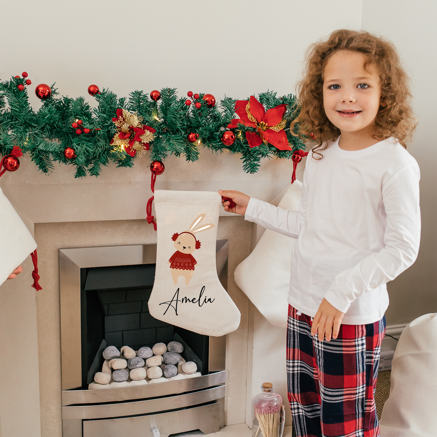 Custom Christmas Bunny Stocking