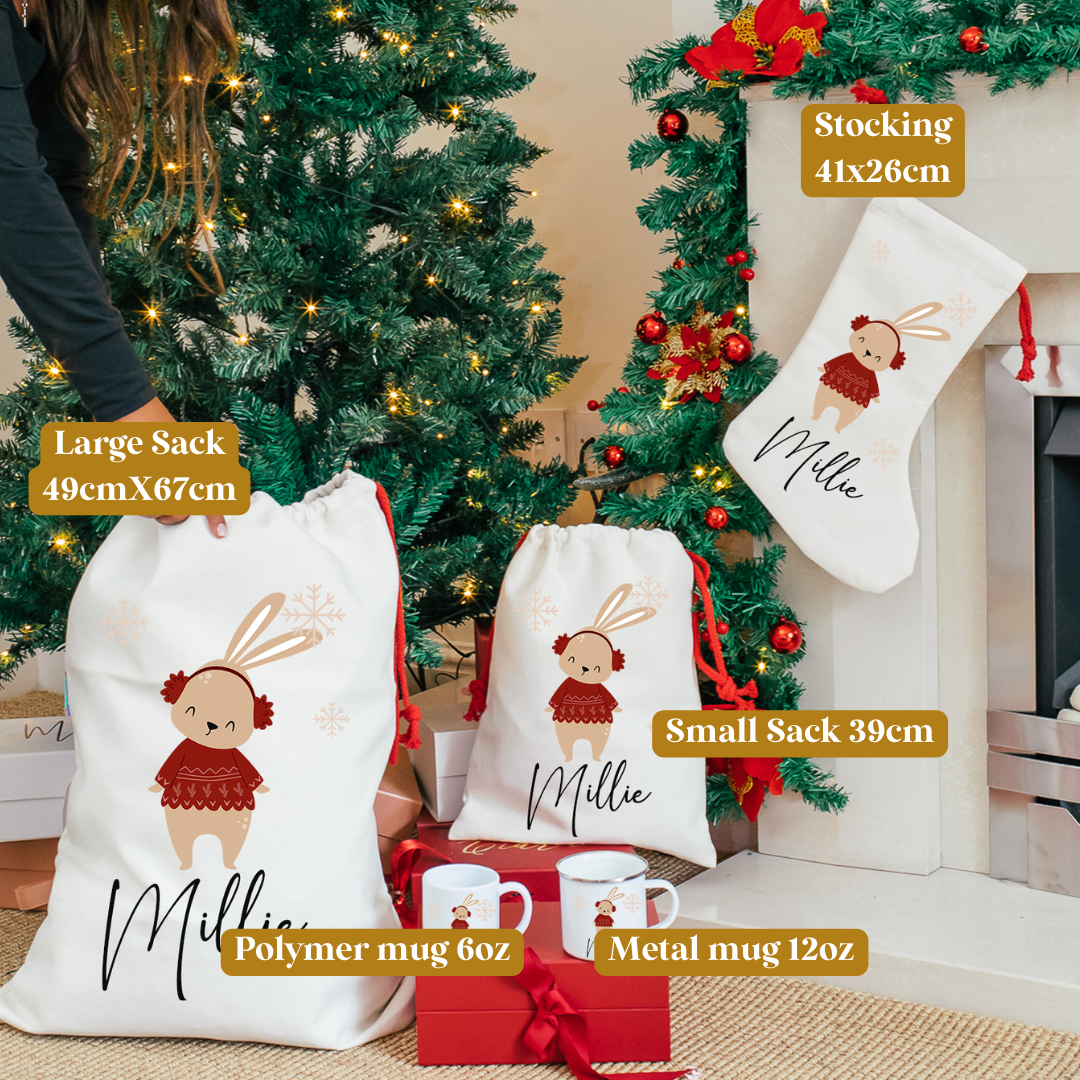 Custom Christmas Bunny Stocking