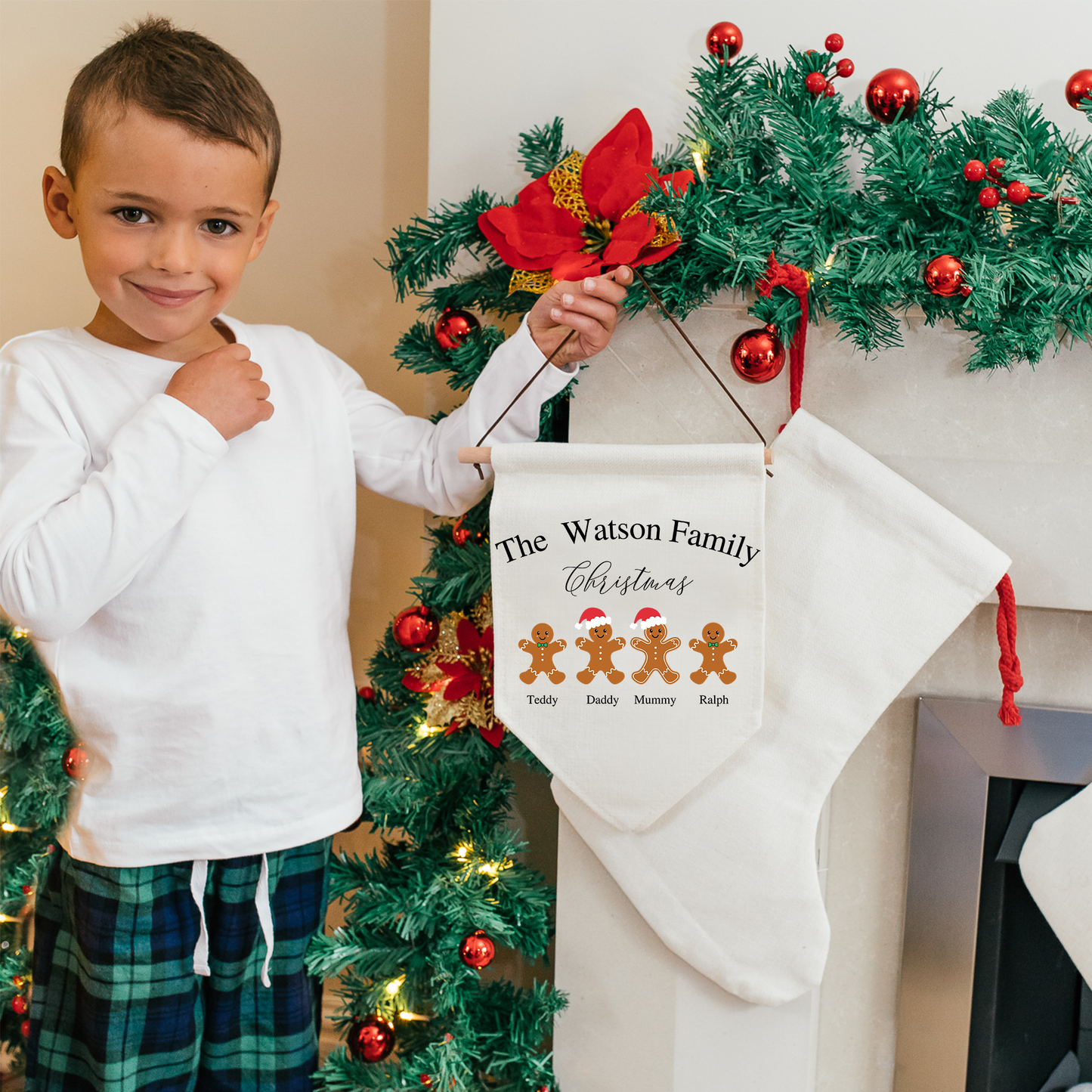 Personalised Family Christmas Flag