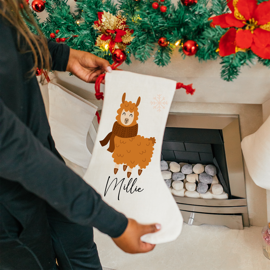 Custom Llama Print Christmas Stocking