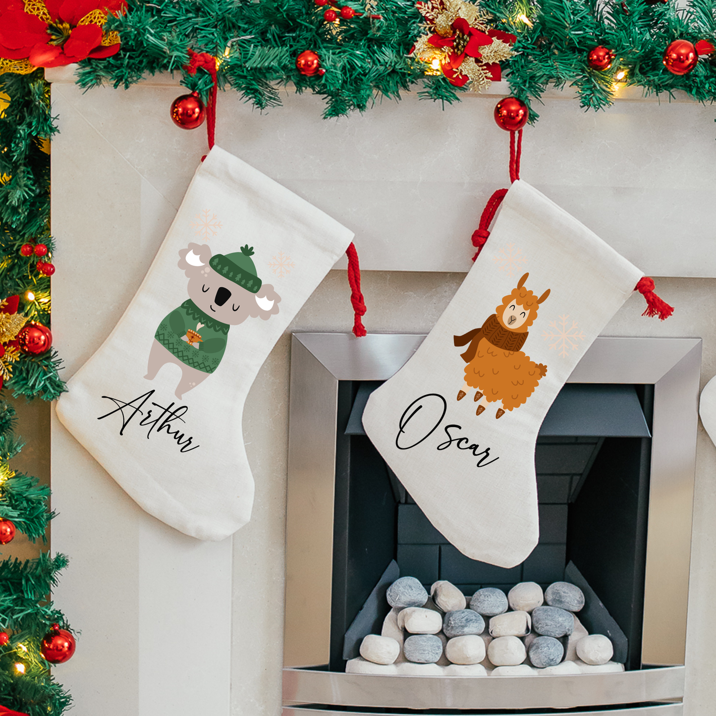 Custom Llama Print Christmas Stocking