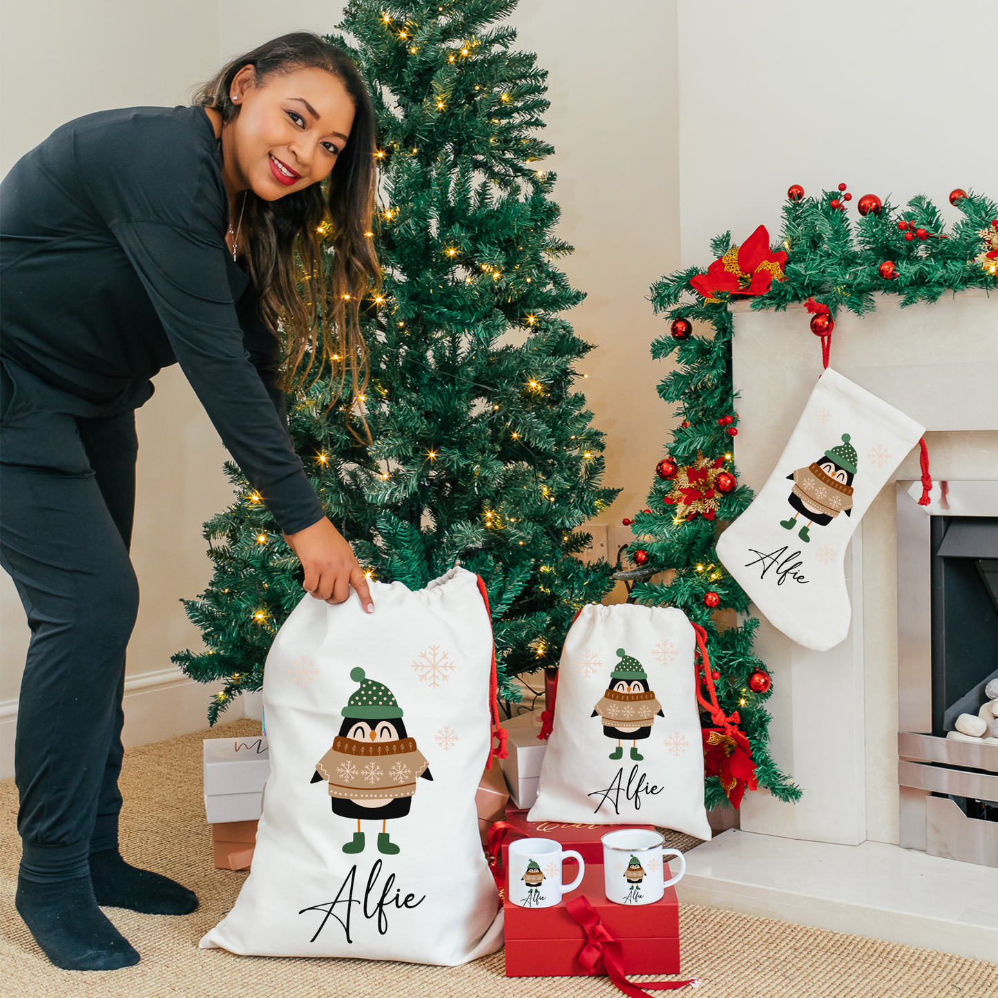 Christmas Penguin Stocking
