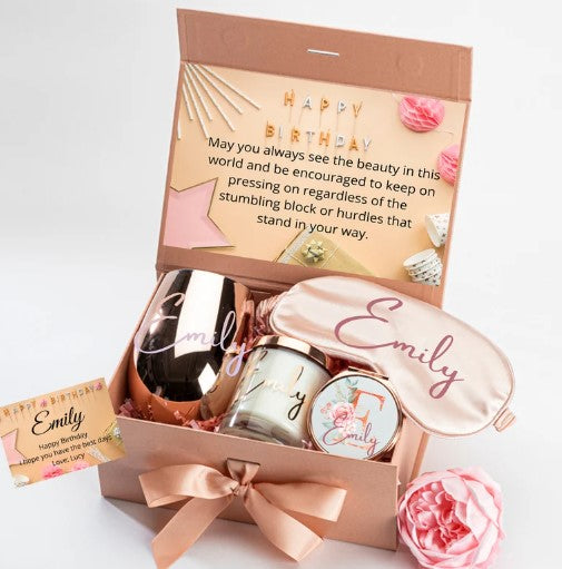 Personalised Birthday Gift Set for Her, Rose Gold Set for Her - Bijoux Lucy