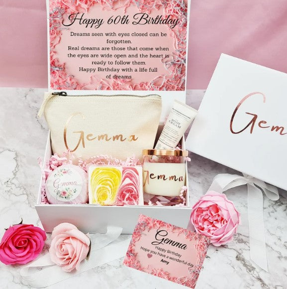 60th Birthday Gift Set, Age Gifts, Birthday Gifts for Her - Bijoux Lucy