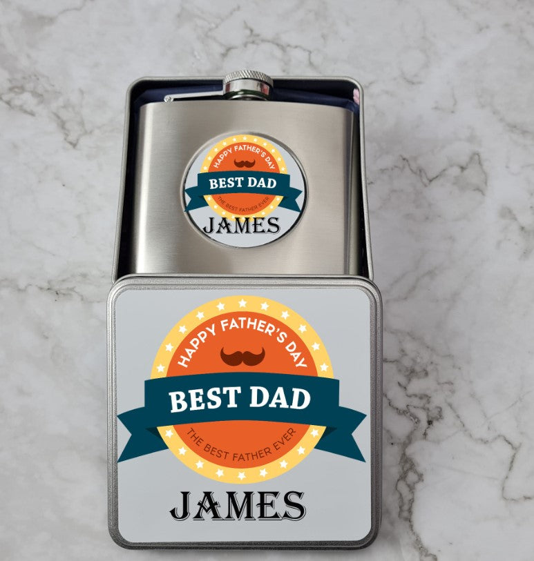 Personalised Hip Flask for Dad, Gift for Dad - Bijoux Lucy