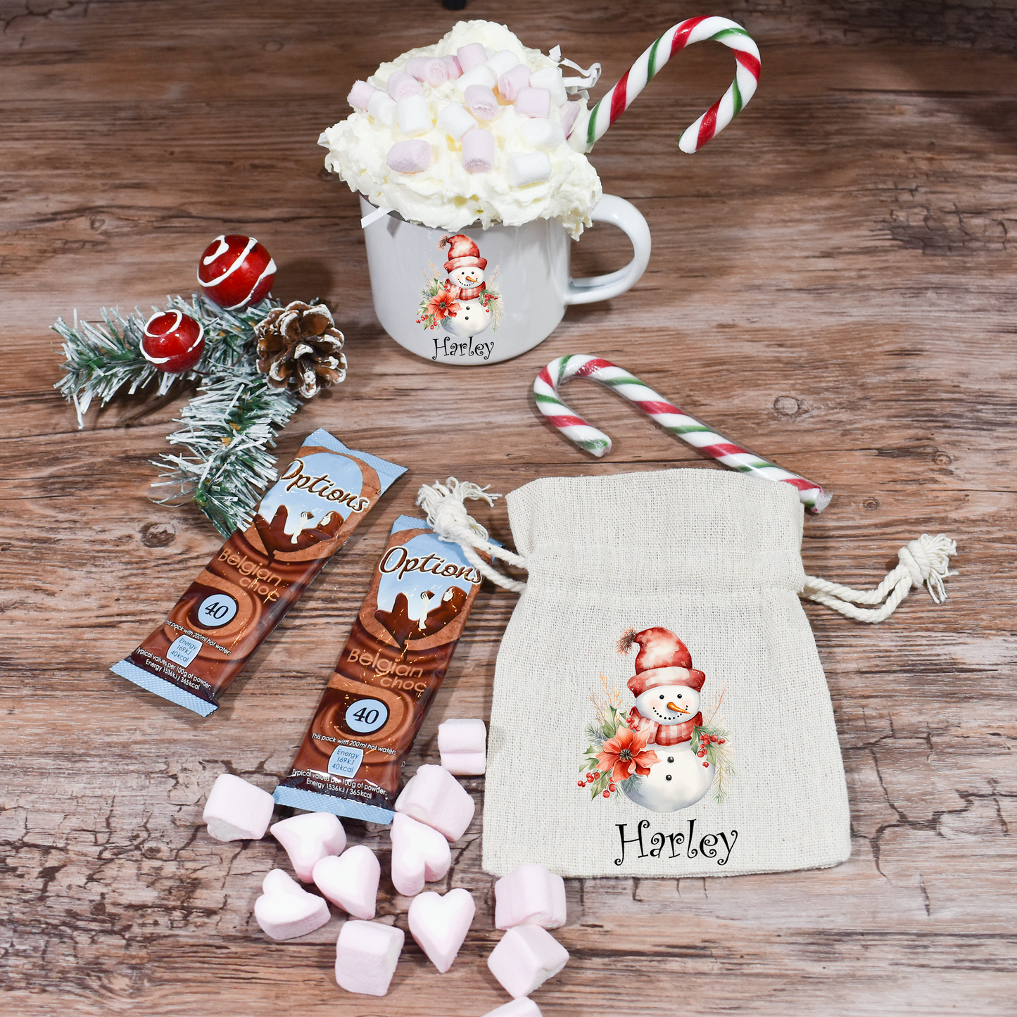 Snowman Hot Chocolate Mug Gift Set