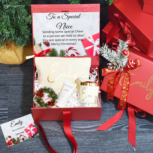 Christmas Gift for Niece: Niece Christmas Gift Set, Christmas Gift for Her, Christmas Filled Box, Christmas Gift Box - Bijoux Lucy