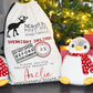 Personalised Santa Sack, Christmas Sack, Child's Kids Christmas Gift Sack, Cotton Santa Bag, Santa Toy Bag, Santa Toy Sack - Bijoux Lucy