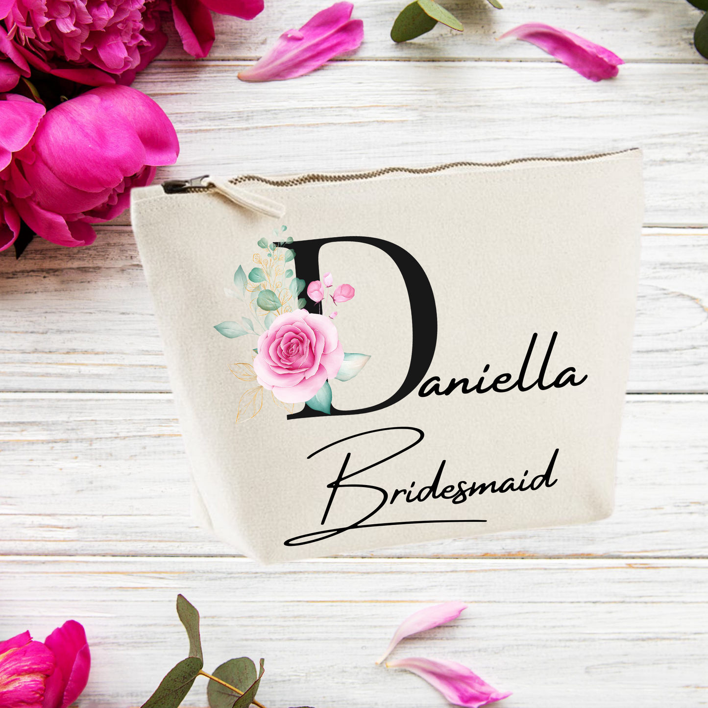 Bridesmaid Initial Cosmetic Bag - Bijoux Lucy