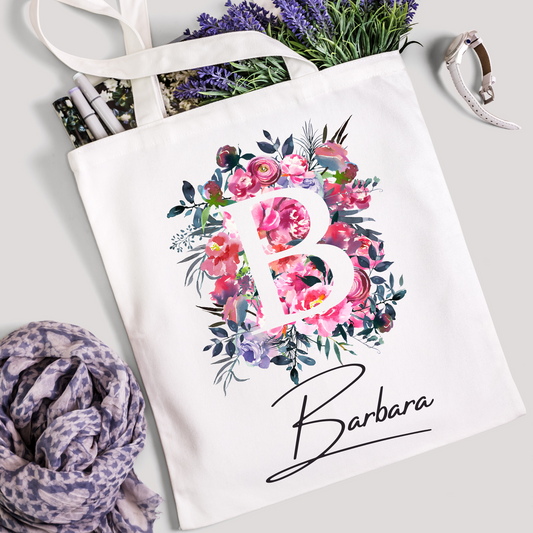 Personalised Initial Tote Bag,Custom gift, Gift for her,Personalised name gift for Daughter or Sister - Bijoux Lucy