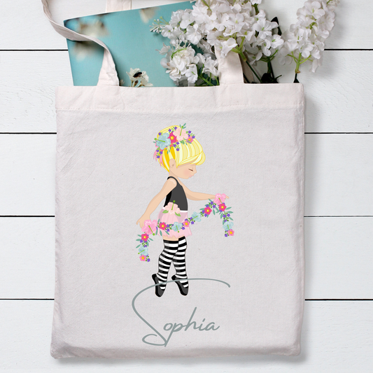 Personalised Dancing Ballerina Tote Bag - Bijoux Lucy