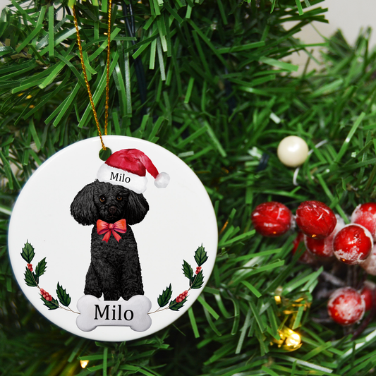 Puppies first Christmas Ornament, Dog Christmas Ornament, Personalized dog ornament, Ceramic Christmas Ornament - Bijoux Lucy