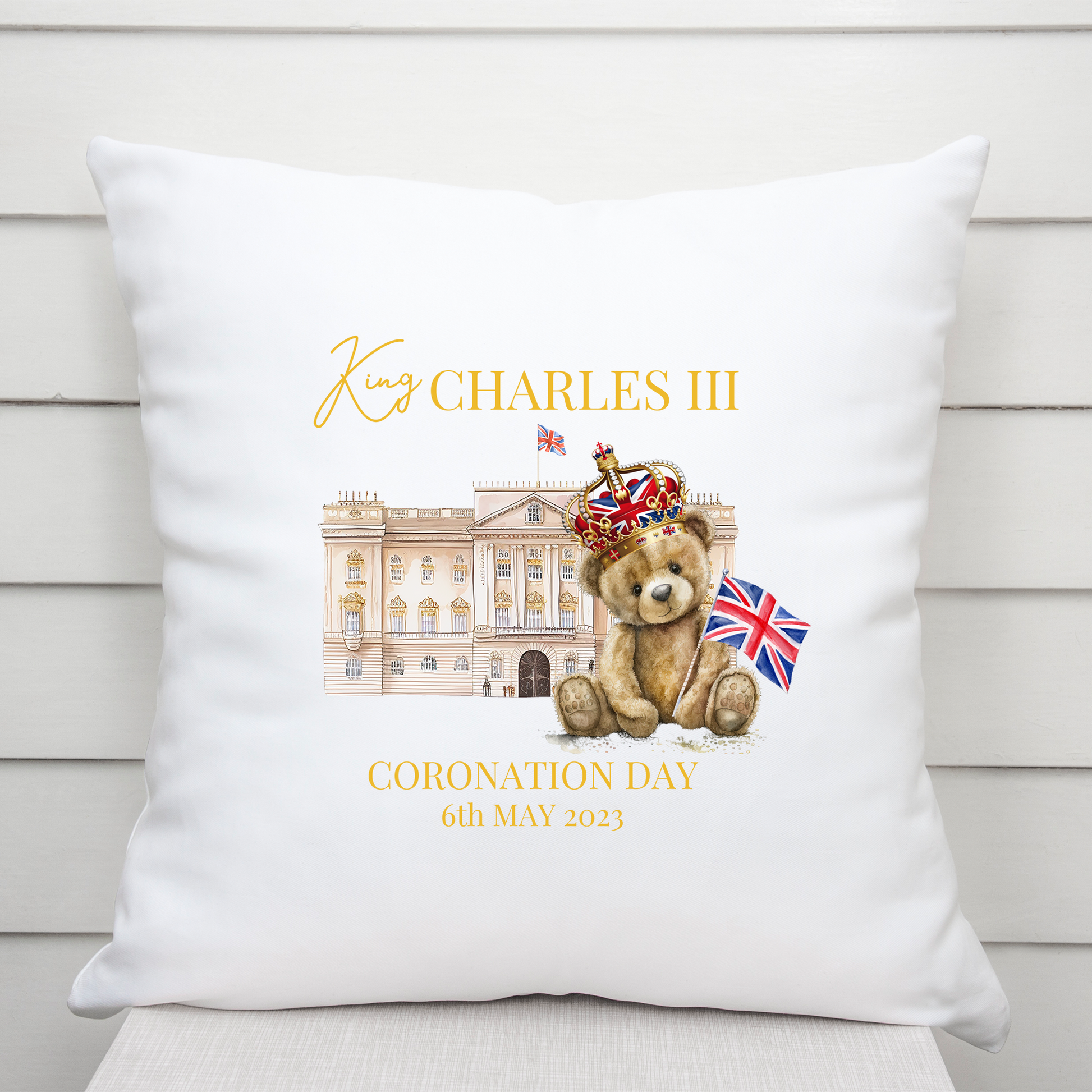 King Charles III Coronation Cushion, Limited Edition Pillow, Official Logo, Coronation 2023,Memorabilia - Bijoux Lucy