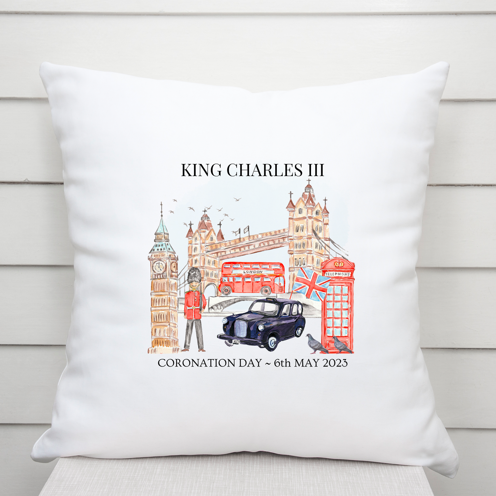 King Charles III Coronation Cushion, Limited Edition Pillow, Official Logo, Coronation 2023,Memorabilia - Bijoux Lucy