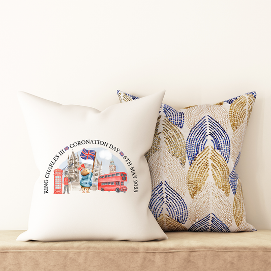 King Charles III Coronation Cushion, Limited Edition Pillow, Official Logo, Coronation 2023,Memorabilia - Bijoux Lucy