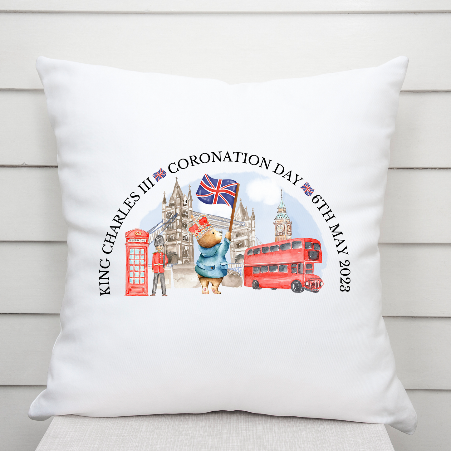King Charles III Coronation Cushion, Limited Edition Pillow, Official Logo, Coronation 2023,Memorabilia - Bijoux Lucy