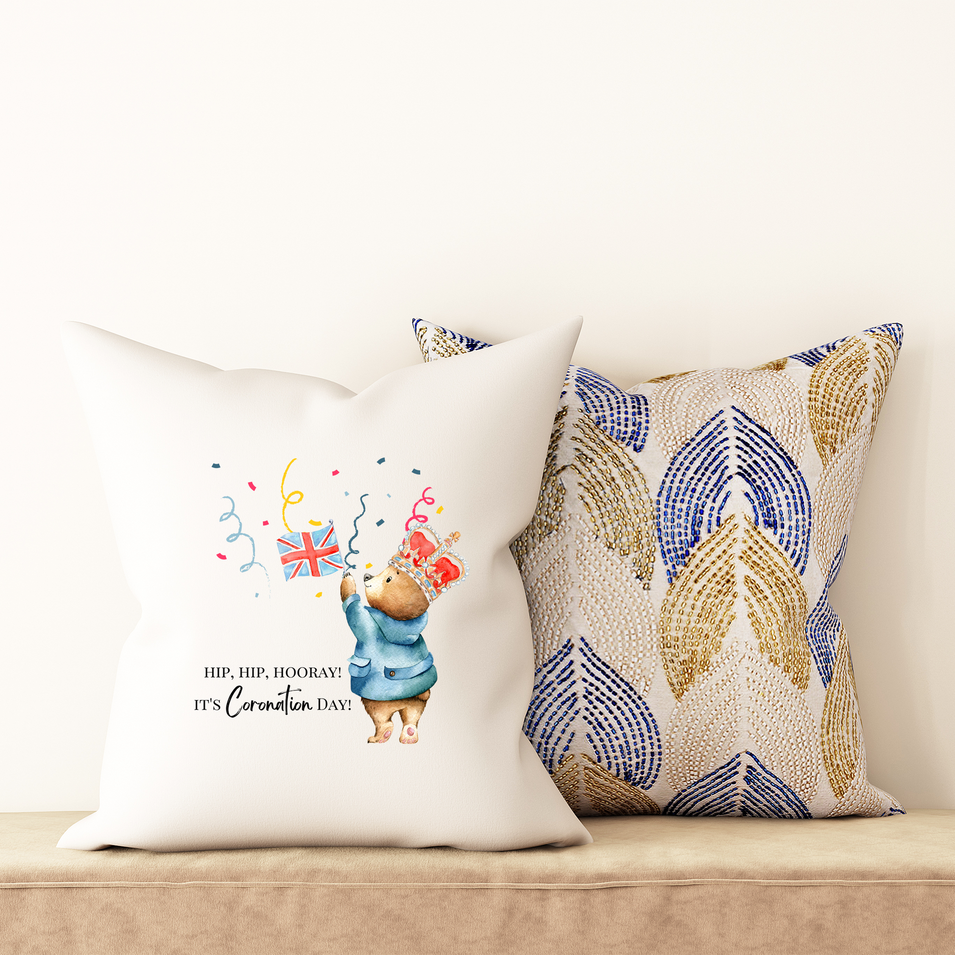 King Charles III Coronation Cushion, Limited Edition Pillow, Official Logo, Coronation 2023,Memorabilia - Bijoux Lucy