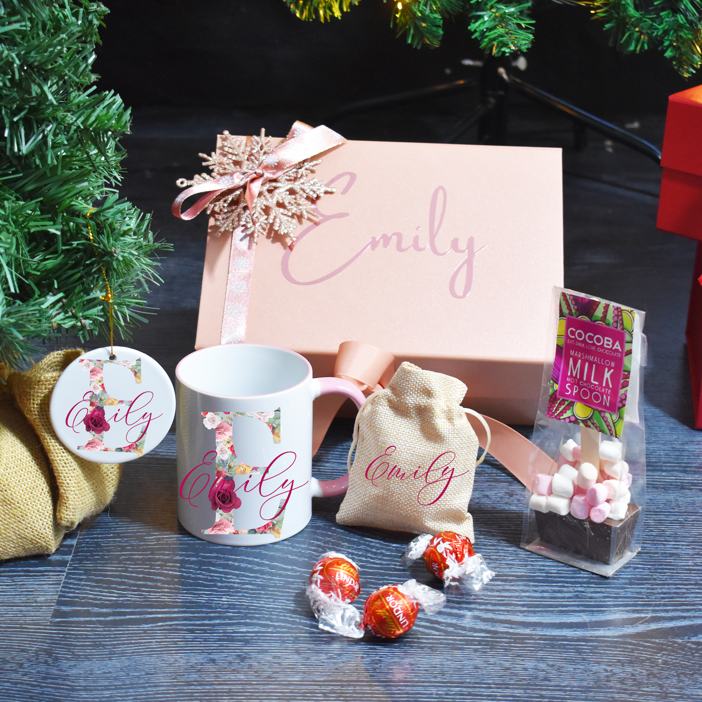 Personalised Christmas Gift Box for Special Daughter, Personalised Rose Gold gift Set - Bijoux Lucy