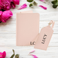 Personalised Travel Set, Personalised Luggage tag and passport wallet, Travel wallet set customised, Bridesmaid Gift - Bijoux Lucy