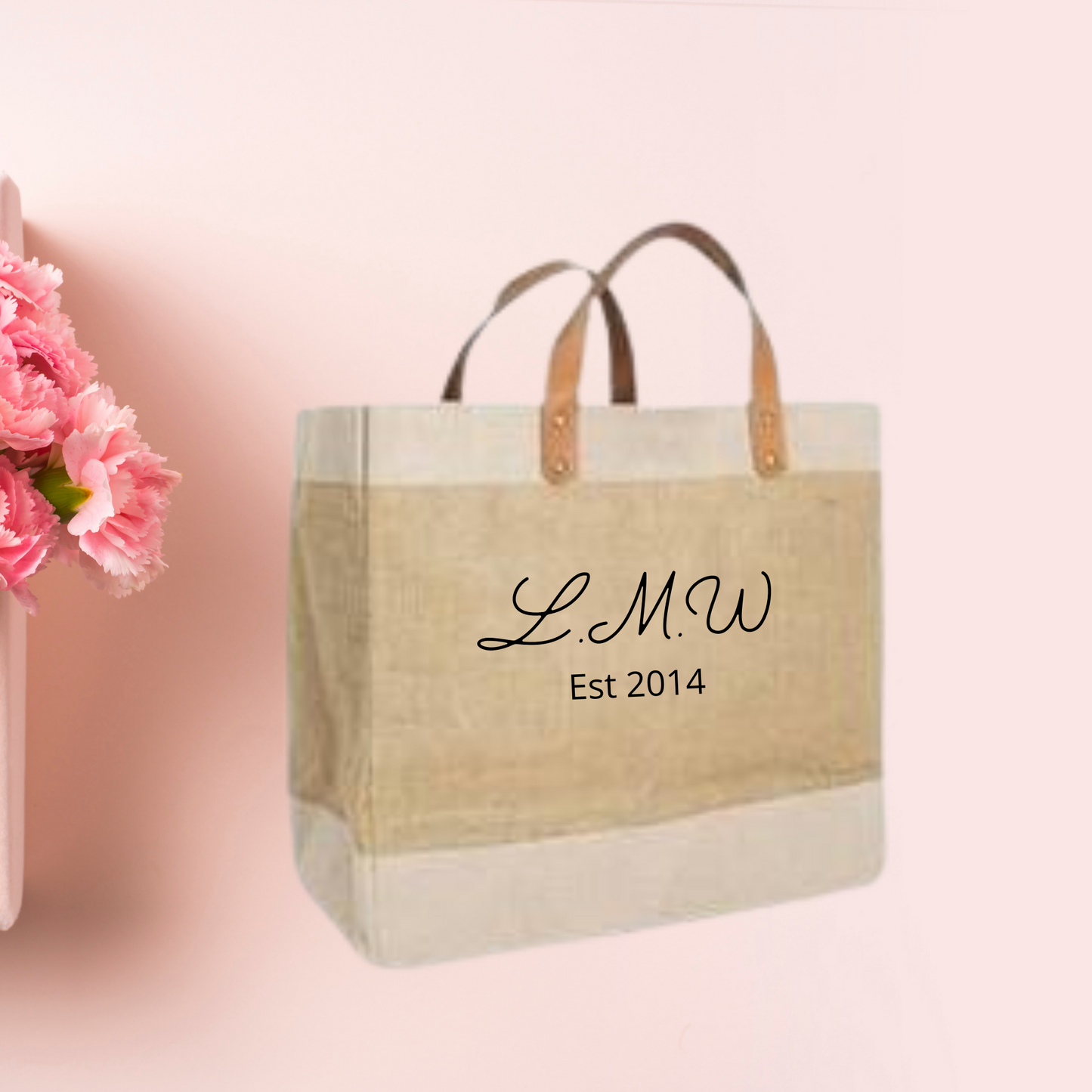 Luxury Personalised Jute Shopper - Bijoux Lucy