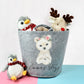 Personalised Kids Toy Storage Basket, Children's Toy Storage Basket, Felt Animal Print Storage Basket, Personalised Christmas Gift for kids - Bijoux Lucy