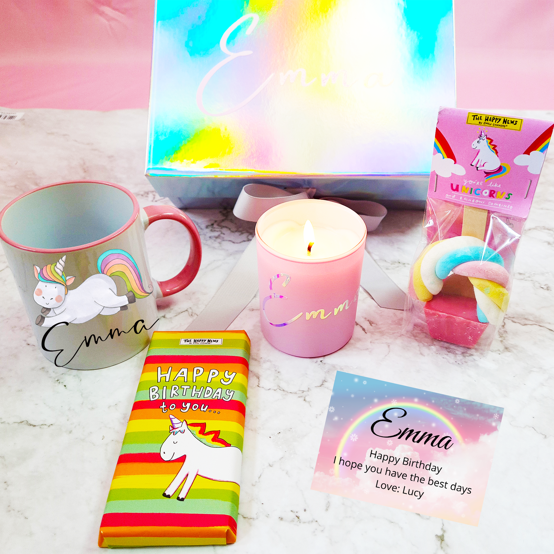 Personalised Rainbows and Unicorns Gift Set - Bijoux Lucy