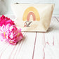 Personalised Rainbow, Mauve, Rose Gold Washbag. 100% Cotton Washbag - Bijoux Lucy