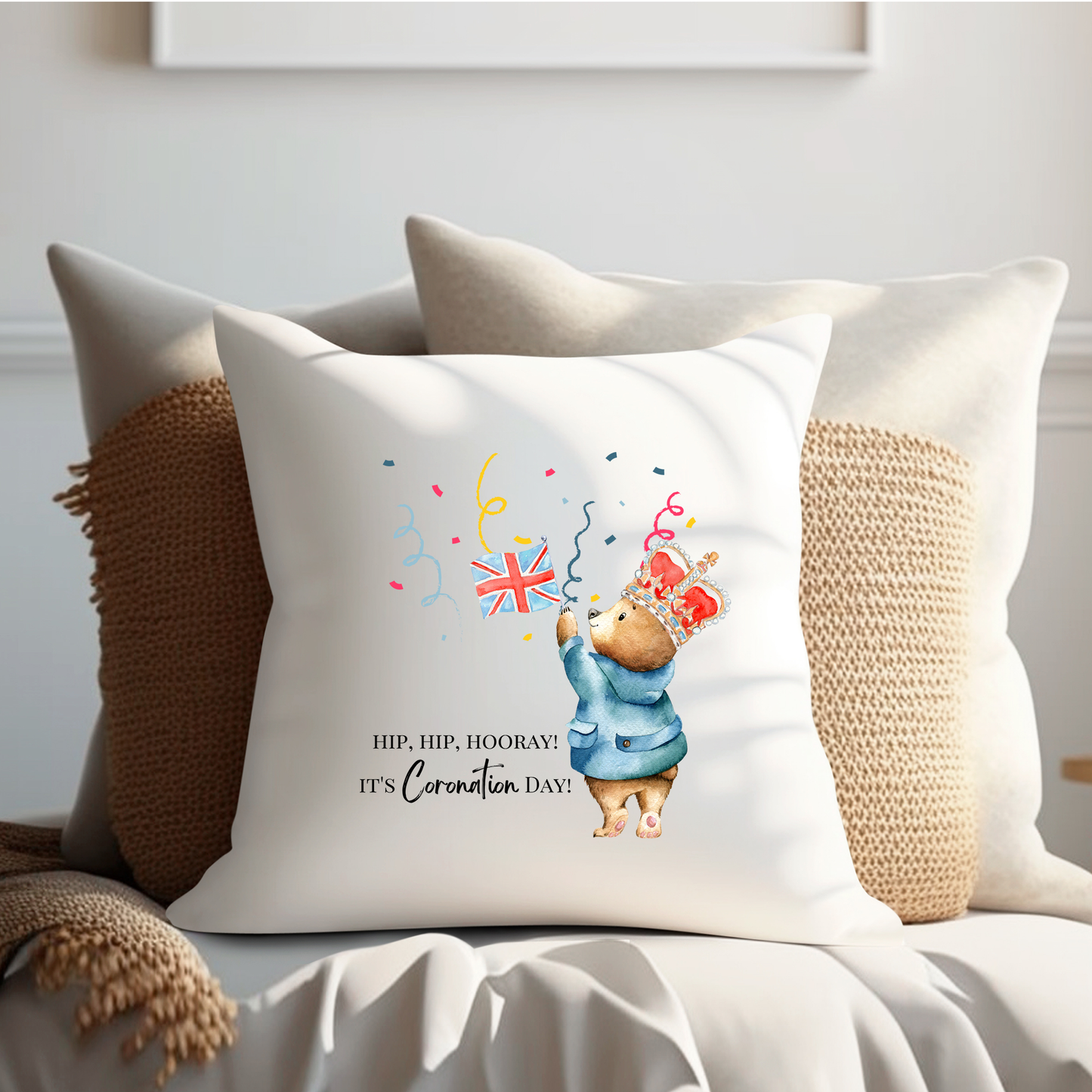 King Charles III Coronation Cushion, Limited Edition Pillow, Official Logo, Coronation 2023,Memorabilia - Bijoux Lucy
