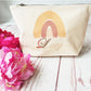 Personalised Cosmetics Bag, Wash bag for Woman, Wash bag personalised Woman, Wash bag Girl, Wash bag with zip, Cotton Wash bag,Rainbow Bag - Bijoux Lucy