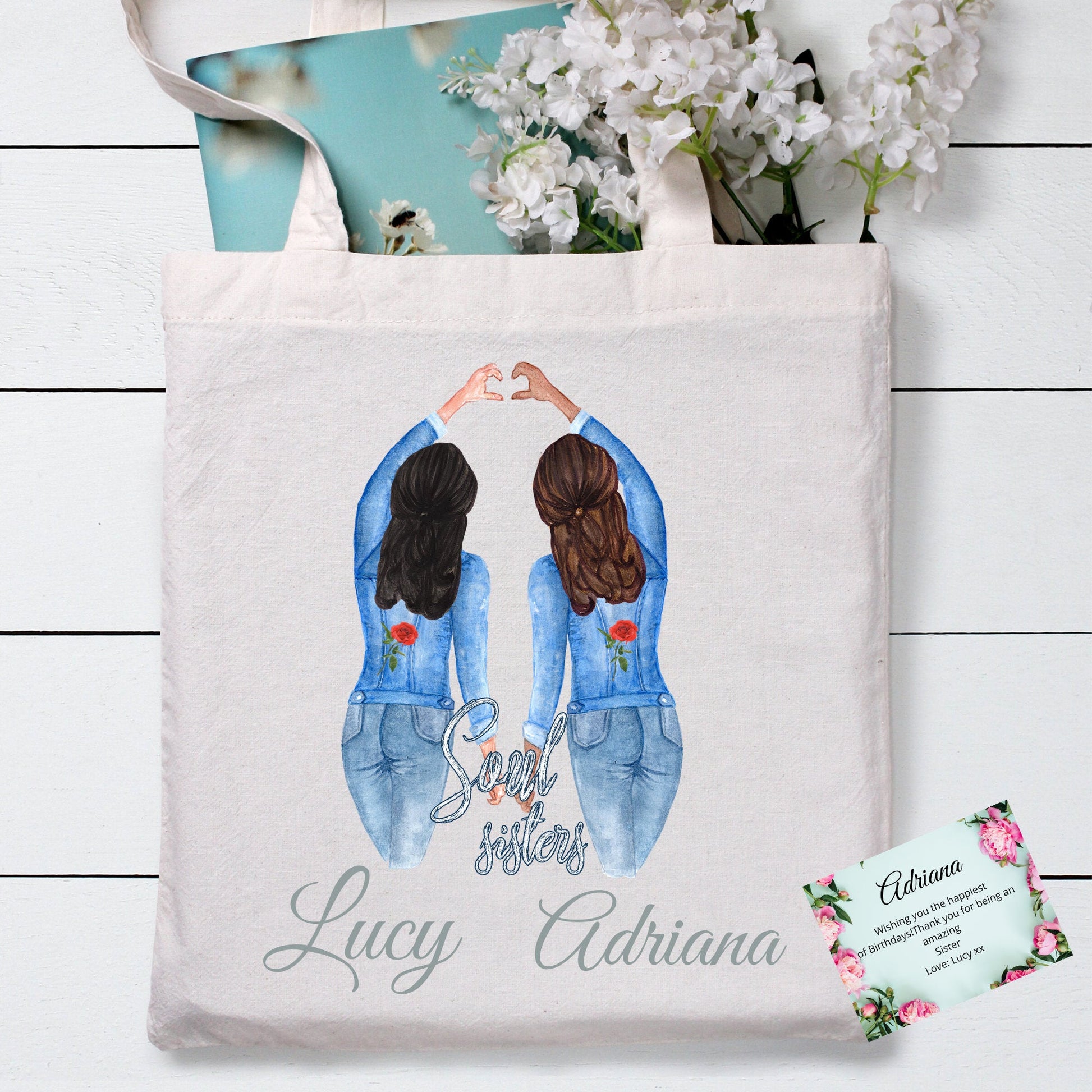 Personalised Sister Tote Bag, Sister Gift Tote, Best Friends Tote bag, Personalised Gift, Special Sister, Special Friend, Unique Tote Bag - Bijoux Lucy