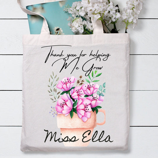 Thank you Teacher Tote Bag, Teacher Tote Bag, School Leaving Gift, Gift For Teacher,Thank you Teacher, Personalised Teacher gift - Bijoux Lucy
