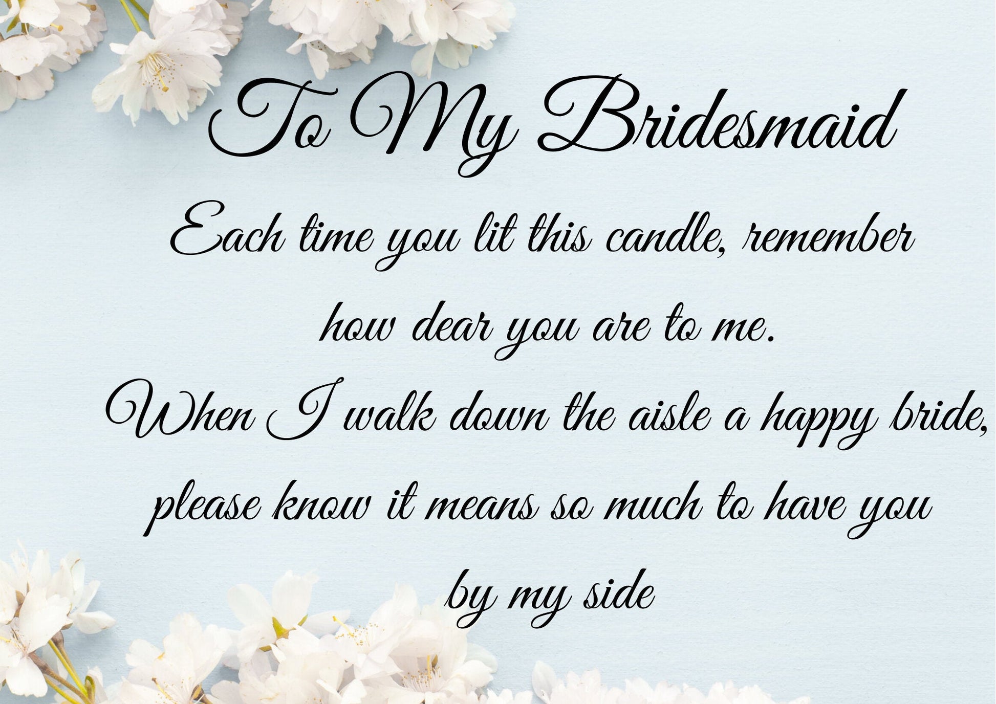 THANK YOU BRIDESMAID Candle. Gift for Friends. Thank you bridesmaid. Gift Box with Ribbon. Personalised Gift. Maid of Honour gift, Custom - Bijoux Lucy