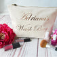Personalised Cosmetics Bag, Wash bag for Woman, Wash bag personalised Woman, Wash bag Girl, Wash bag with zip, Cotton Wash bag, Rose Gold - Bijoux Lucy