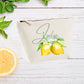 Personalized Lemon Bridesmaid Pouch Makeup Bag Bridesmaid Cosmetic Bag Makeup Organizer Toiletry Bag Gold Bridesmaid Bag Canvas Pouch,Amalfi - Bijoux Lucy