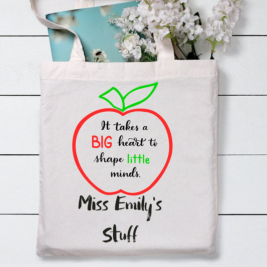 Personalised Teacher Tote Bag, Teacher Tote Bag, School Leaving Gift, Gift For Teacher, Teachers Gifts, Personalised Teacher gift - Bijoux Lucy