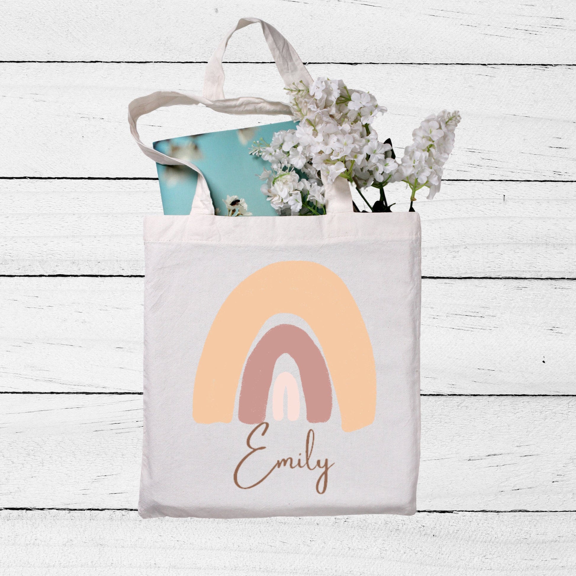 Rainbow Tote Bag, Personalised Gift for NHS, Gift for Sister, Personalised Gift for Nurse - Bijoux Lucy