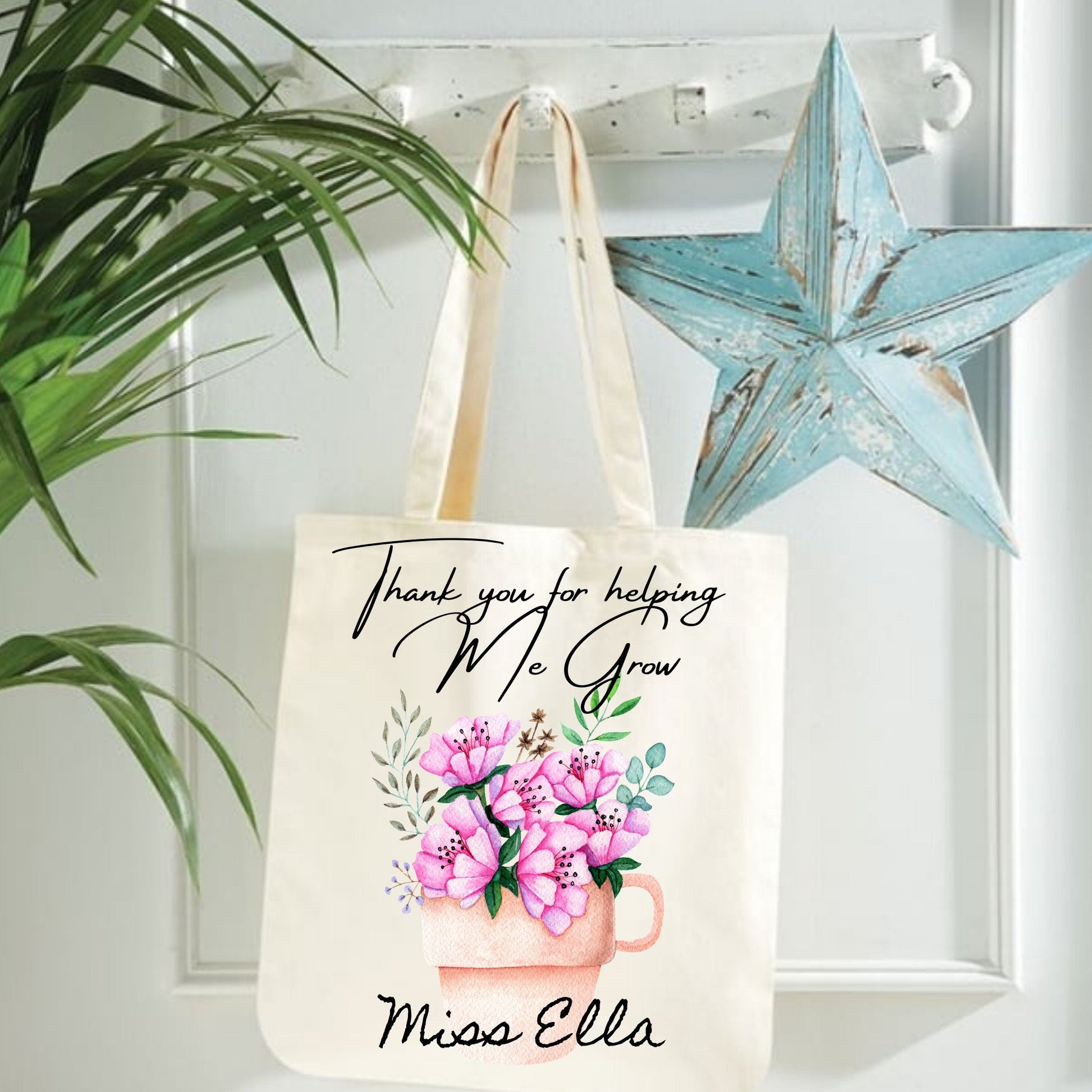 Personalised Teacher Tote Bag, Teacher Tote Bag, School Leaving Gift, Gift For Teacher,Thank you Teacher, Personalised Teacher gift - Bijoux Lucy