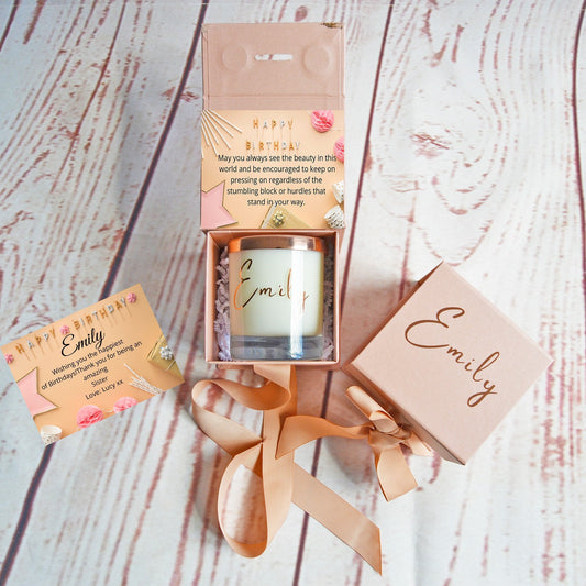 Quarantine Birthday Gift. Birthday Candle Box, Gift for Friends. Gifts for Mom. Gift Box with Ribbon. Personalised Birthday Candle - Bijoux Lucy